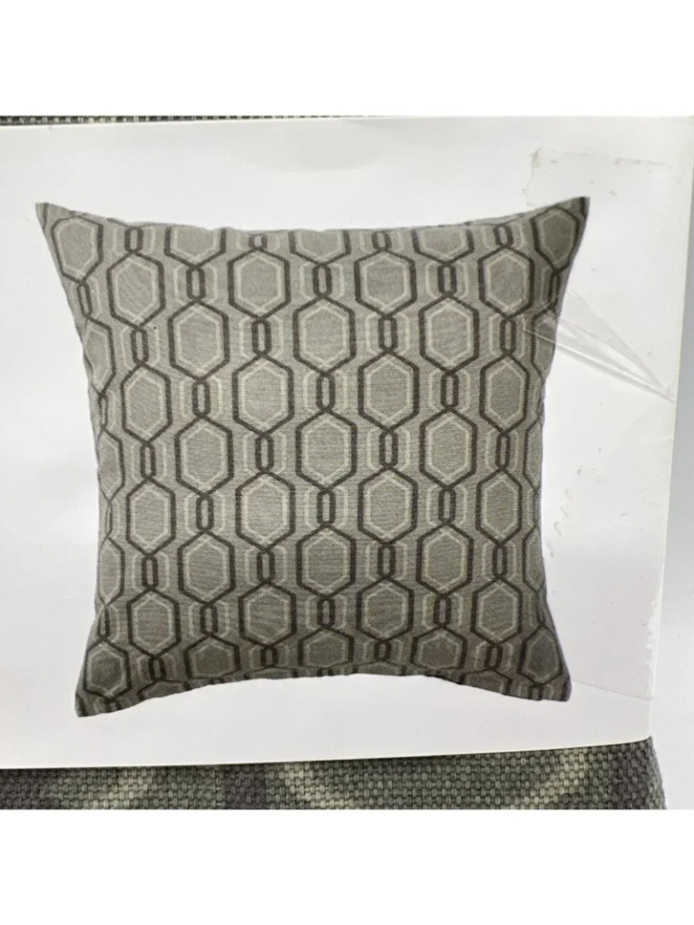 IKEA Jattepoppel Pillow Covers Pair 20x20 Geometric Mod Gray Green